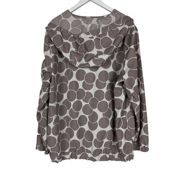 Boden Light Brown & Cream Polka Dot Pullover Hooded Windbreaker size 18 - Picture 2 of 8